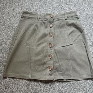 Forever 21 Green Button-Up Mini Skirt